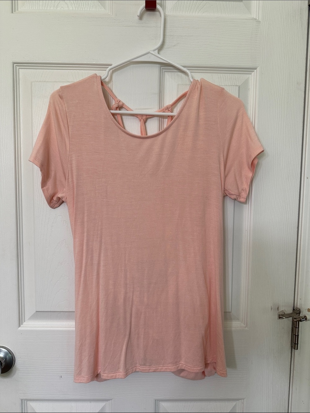VENUS Light Blush Short Sleeve Tee with Strappy Back